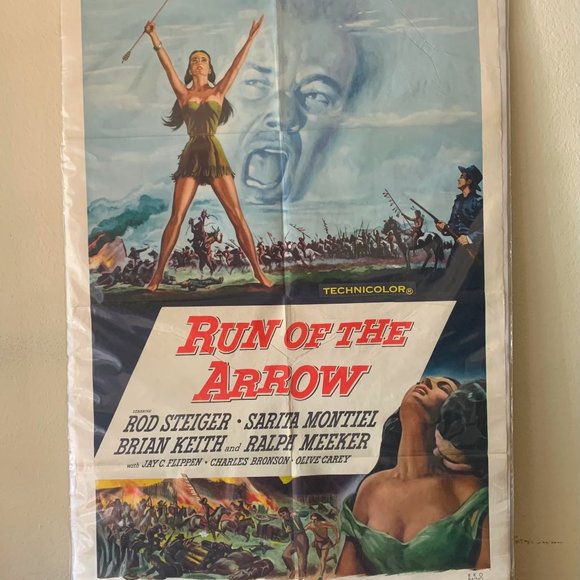 Vintage 1957 RKO "Run Of The Arrow" Movie Poster